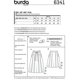 6341 Burda Naaipatroon | Rok in Variaties