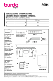 5994 Burda Naaipatroon  | keukenaccessoires