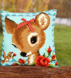 Bambi with a Bow Canvas Cushion Vervaco