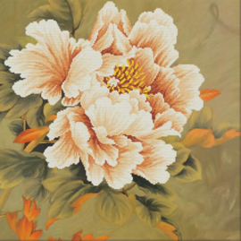 Blooming Peony 1 Voorbedrukt Borduurpakket Needleart World