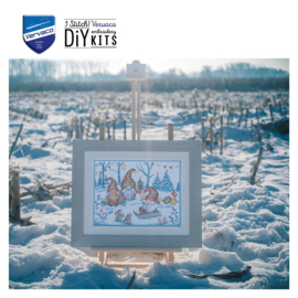 Feest met kerstkabouters aida - Vervaco telpakket