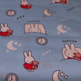 Miffy bedtime blue - Nijntje bedtijd blauw - Camelot Fabrics