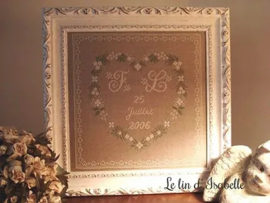 Coeur Fleuri aux Initiales / Flower Heart Cross Stitch Pattern Le Lin d'Isabelle