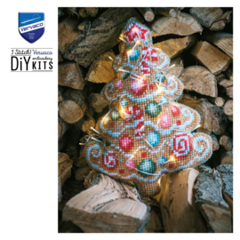 Christmas tree - kruissteekvormkussen met rug - Vervaco