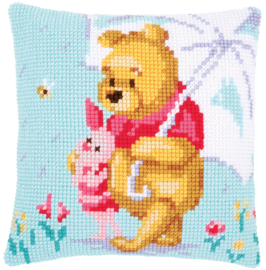 Winnie in the Rain Canvas Cushion Vervaco