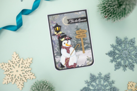 Jolly Snowman | Vintage Snowman | Clear acrylic stamp & cutting dies | Crafter's Companion