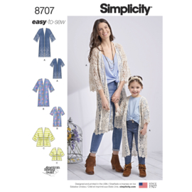 8707 A Simplicity Naaipatroon | Kimono/ochtendjas 3-8/XS-XL