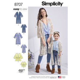 8707 A Simplicity Sewing Pattern 3-8 years/XS-XL