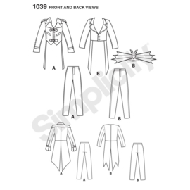1039 AA Simplicity Sewing Pattern | Steampunk/ Jack Skellington 48-54