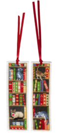Cats in Booksheld Aida Bookmarks Cross Stitch Kit Vervaco
