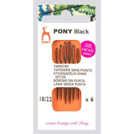 Black tapestry Needles No. 18/22 - Pony