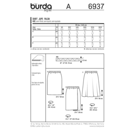 6937 Burda Naaipatroon | Rok in variaties