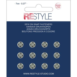 7mm Zilveren Aannaaidrukknopen | Restyle