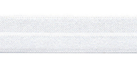 White 20mm/0.8" Elastic Bias Binding