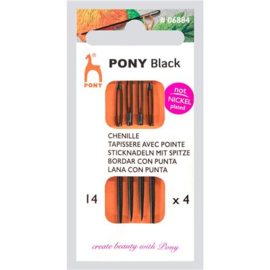 Black Chenille borduurnaalden met punt 14 | Pony