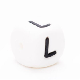L 12mm Silicone Letter Bead