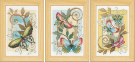 Decoratieve vlinders | aida miniatuurset van 3 | Vervaco