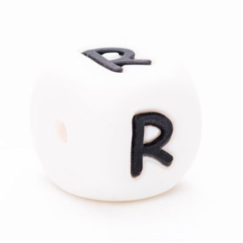 R 12mm Silicone Letter Bead