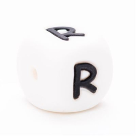 Letter R Siliconen kraal 12mm