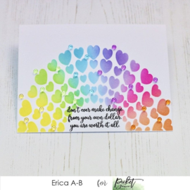 Rainbow of Hearts | A2 stencil | Picket Fence Studios