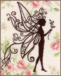 Flower Fairy Silhouette Aida Lanarte Embroidery Kit
