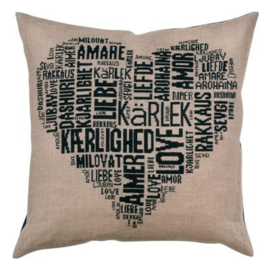 Love Cushion Black Permin