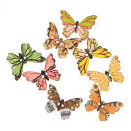 25mm Butterfly Wooden Button