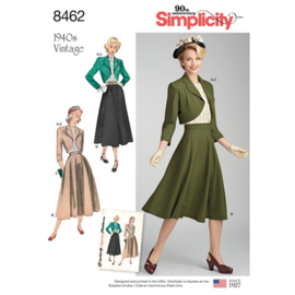 8462 H5 Simplicity Naaipatroon | Misses' Vintage Blouse, Skirt and Lined Bolero Maat 32-40
