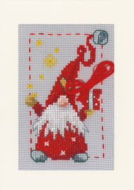 Kerstkabouters Wenskaarten Set | Aida | Vervaco