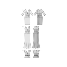 6646 | Naaipatroon Getailleerde jurk met V hals in Variaties | Burda