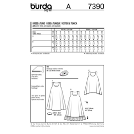 7390 Burda Naaipatroon | Jurk in variaties en tuniek