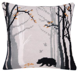 Bruno Angled Clamping Stitch Cushion Canvas La Maison Victor