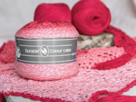 Wild Strawberry Waaier Shawl Gehaakt Durable Colour Cake & Piece of Cake