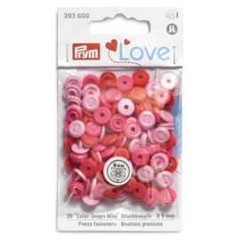 9mm knoopjes Color Snaps Roze / rood