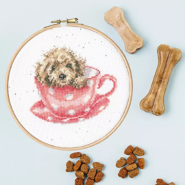 Teacup Pup | Aida | Telpakket met Borduurring | Hannah Dale | Bothy Threads