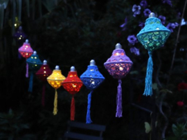Mini Lampjesslinger - gehaakt - Durable Coral