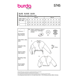5745 Burda Patroon - Blouse in variatie