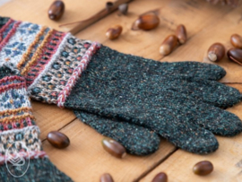 Fair Isle gloves Knitted Durable Forest