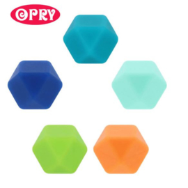 17mm Ast. 3 Hexagon Beads Opry