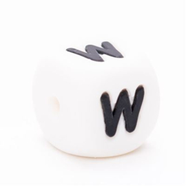 W 12mm Silicone Letter Bead