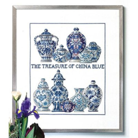 China blue aida borduurpakket - Permin of copenhagen