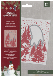 Wintry scene | Vintage Snowman | Cut en Emboss folder | Crafter's Companion