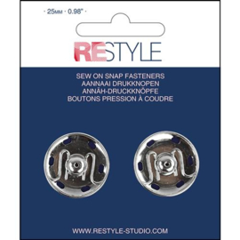 25mm Zilveren Aannaaidrukknopen | Restyle