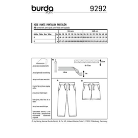 9292 Burda Naaipatroon | Broek in variatie