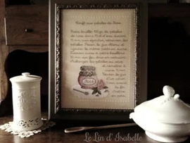 Recette du confit aux pétales de rose / Confit Rose Petals Recipe Cross Stitch Pattern Le Lin d'Isabelle