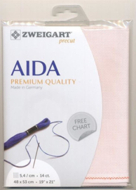 Roze Aida 14ct - 5.4kr/cm Zweigart 48x53cm