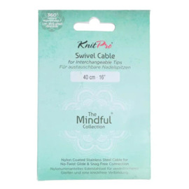 40cm/20cm - the Mindful collection Swivel stainless steel kabel - 360° - KnitPro