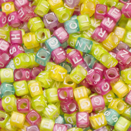 6mm Pastel Letter Beads