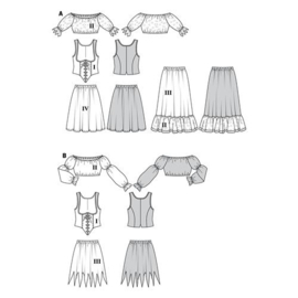 2422 Burda Naaipatroon | Piratenjurk in variaties