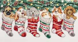 Christmas Puppies Aida Panna Embroidery Kit